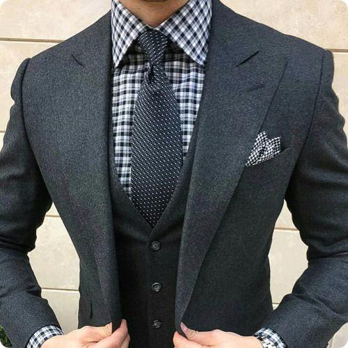 mens dark grey suit