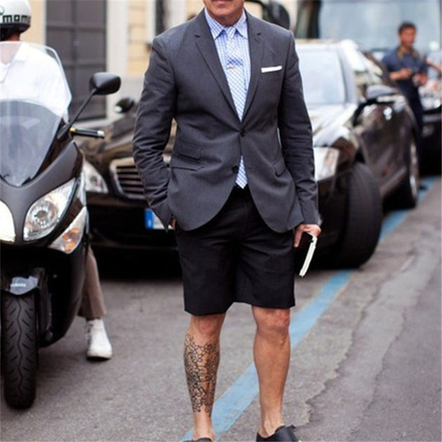 mens grey summer suit