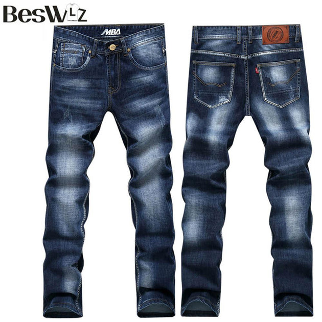 Men's Pleated Denim Jeans - TrendSettingFashions