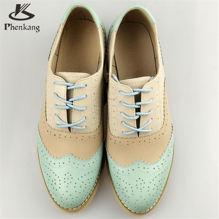 genuine leather flat shoes