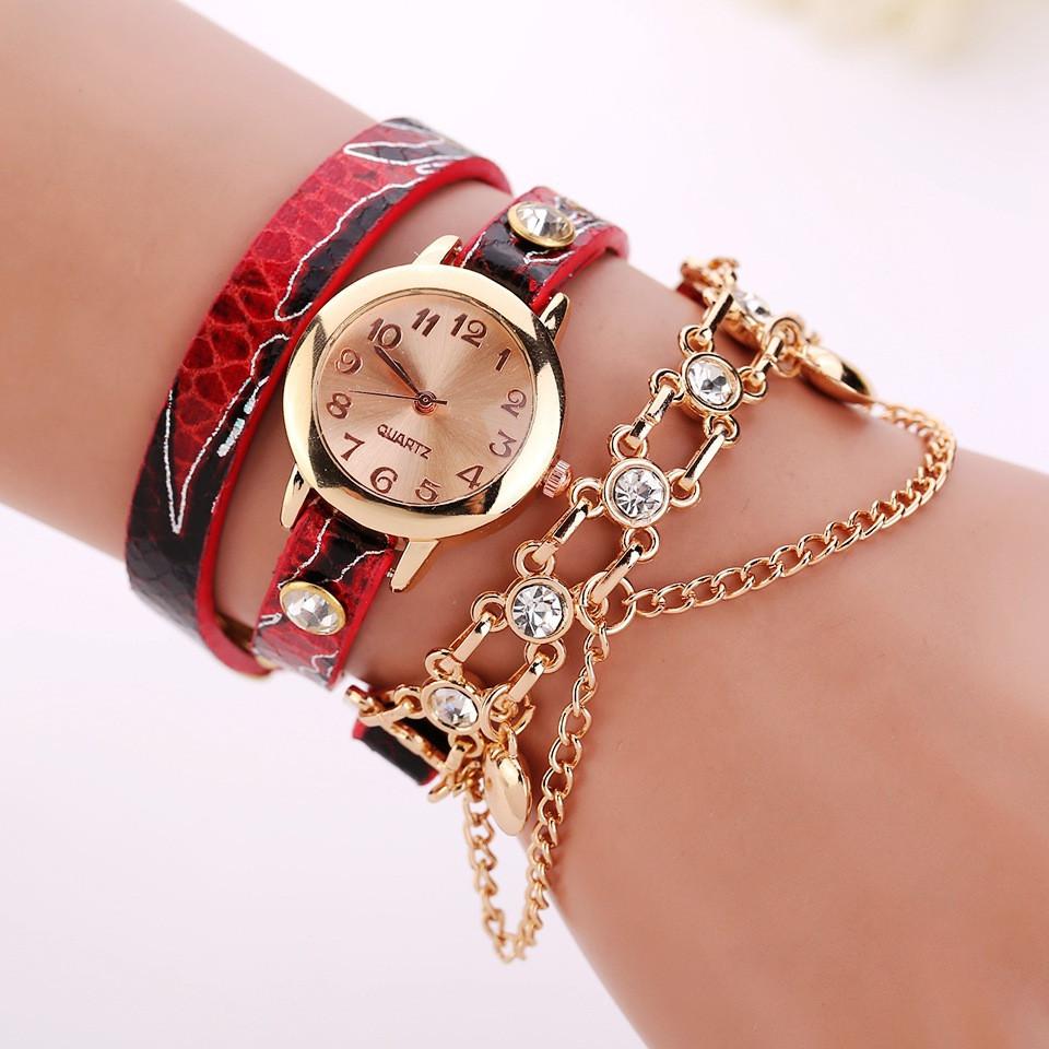 Women's Dual Heart Fashion Watch With Fashion Imprinted Band ...