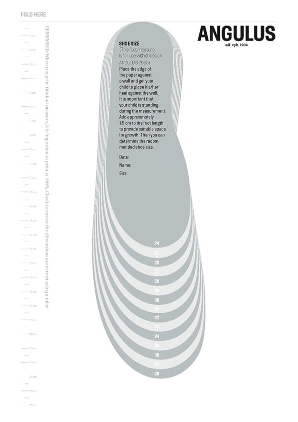 Angulus Shoes Size Chart