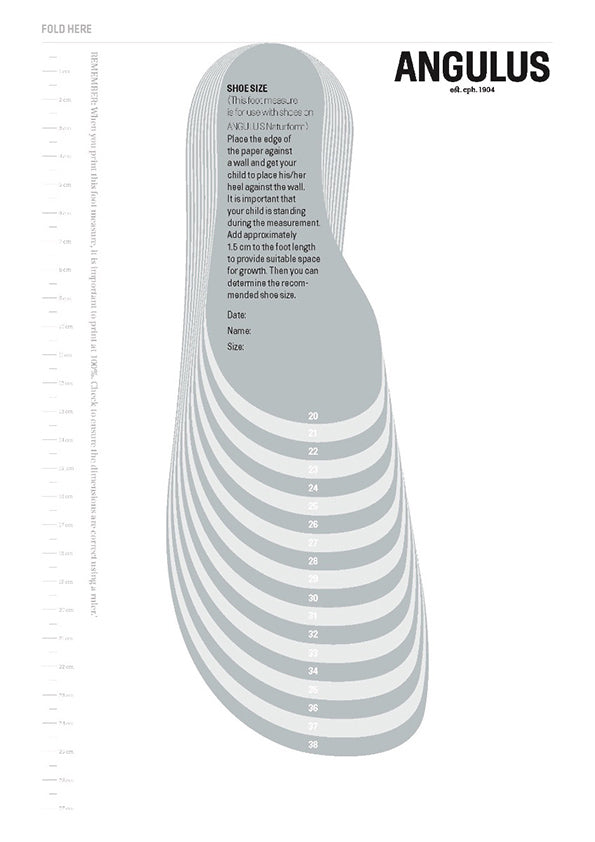 Angulus Size Chart