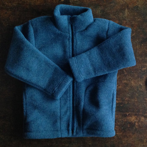 100% Organic Merino Wool Supersoft Fleece Jacket - Slate Grey - 0m-8y ...