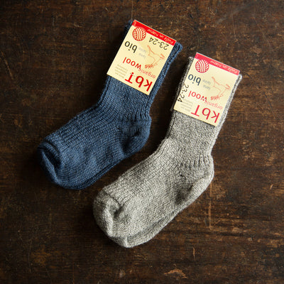 Child's Grippy Striped Organic Wool Socks - Woollykins