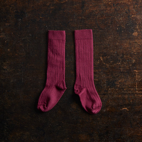 Babies & Kids Cotton Knee Socks - Raspberry