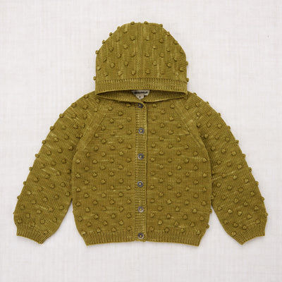 Hand Knit Pima Cotton Hooded Popcorn Cardigan - Cedar – MamaOwl