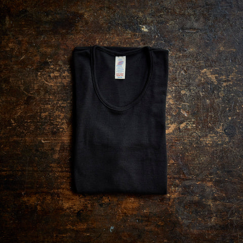 Women's Organic Merino Wool & Silk LS Top - Black
