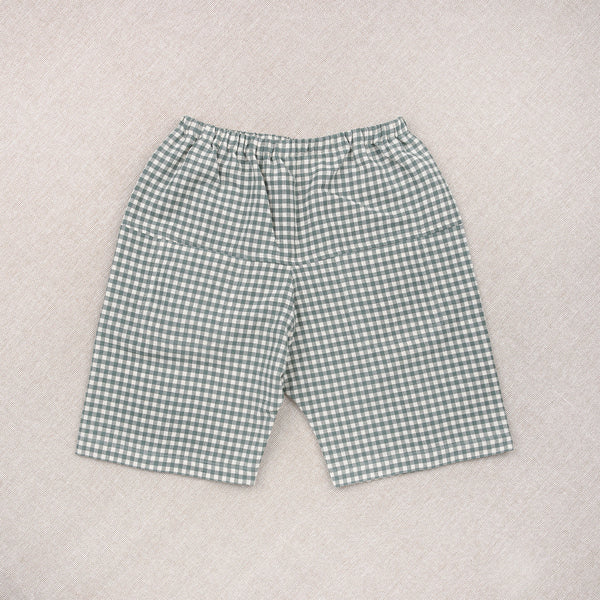 Cotton Eole Shorts - Teal Gingham