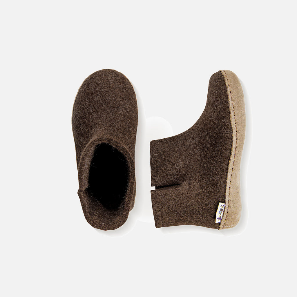 Felted Wool Slipper Boot - Brown – MamaOwl