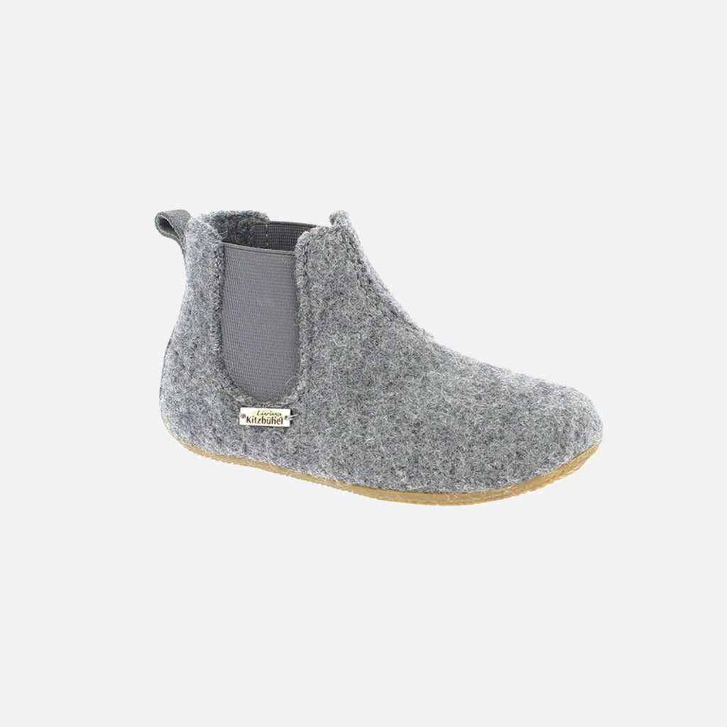 Boiled Wool Slipper Shoe - Grey Melange – MamaOwl