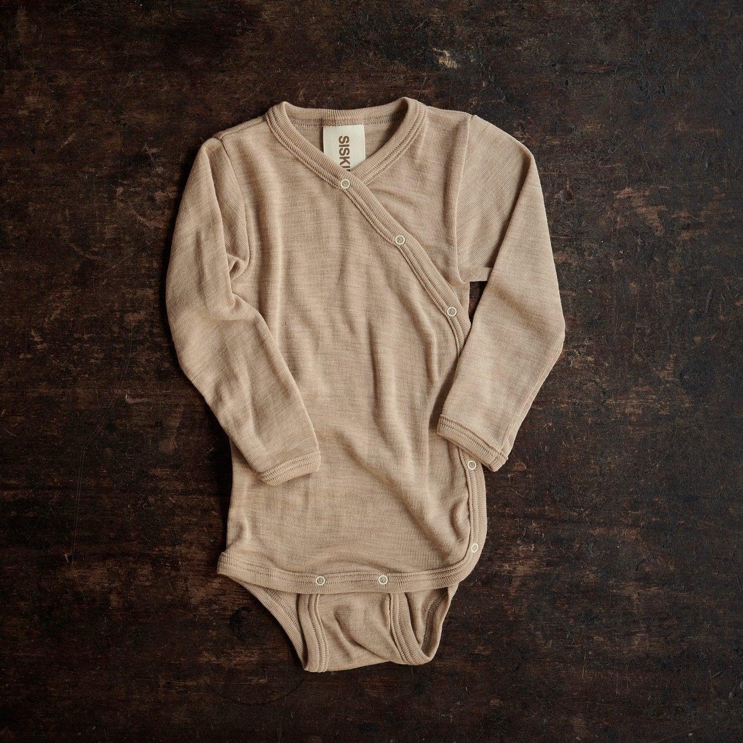 Moa Baby Body - Merino Wool & Silk - Sandstorm, MamaOwl