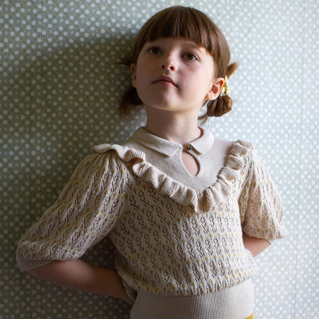 soor ploom Nancy Knit Top, Milk 8y | www.jarussi.com.br