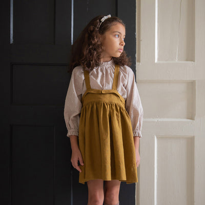 Linen Eloise Pinafore - Fenugreek – MamaOwl