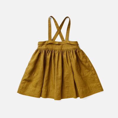 Linen Eloise Pinafore - Fenugreek – MamaOwl