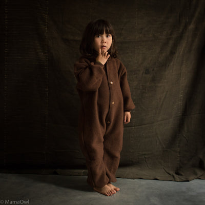 Pipit Baby & Kids Suit - Merino Wool Fleece - Russet Rose, MamaOwl