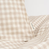 Organic Cotton Duvet & Pillow Cover - Gingham Oat - Junior Size