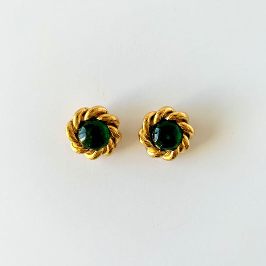 Chanel Vintage Green Earrings