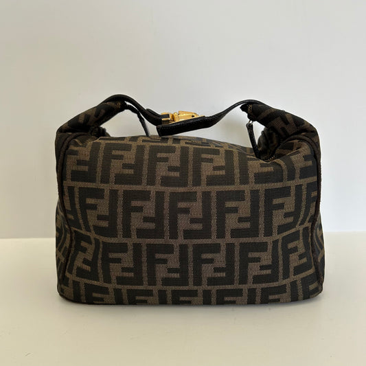 Fendi 1970s Zucca Canvas Leather Trim Cosmetic Pouch – Featherstone Vintage