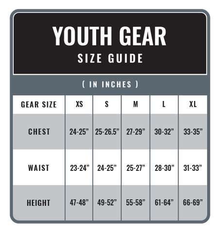 YOUTH SIZE CHART