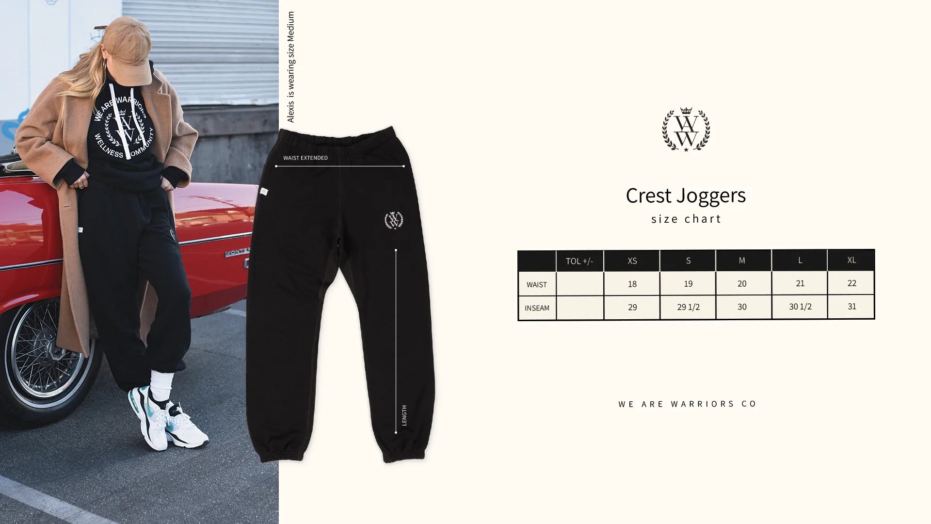 Crest Joggers Black – We Are Warriors