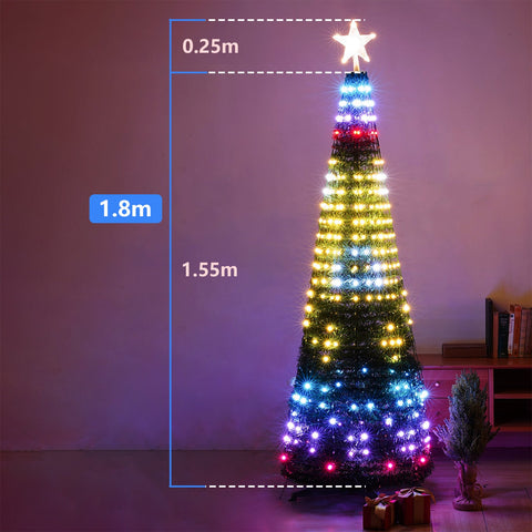 C7 Luces de Navidad inteligentes, 32.8 pies, luces LED inteligentes para  exteriores, luces inteligentes para árbol de Navidad, 50 bombillas LED