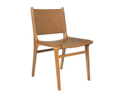 Teak Chair with Tan Leather