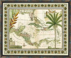 West Indies Map Art