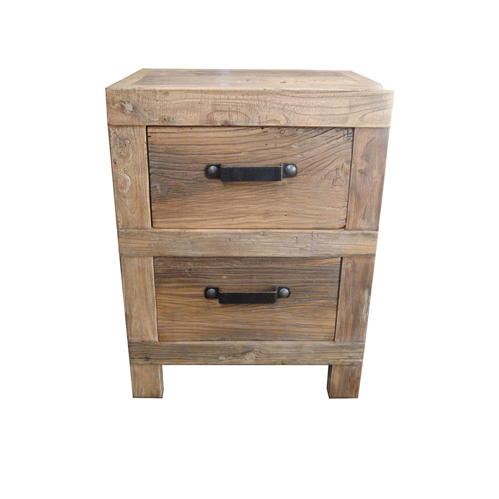 Industrial Iron 2 Drawer Bedside Cabinet