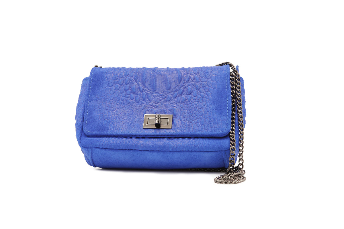 Buy YOUZEY Blue Croc Embossed Vegan Leather Envelope Crossbody Bag