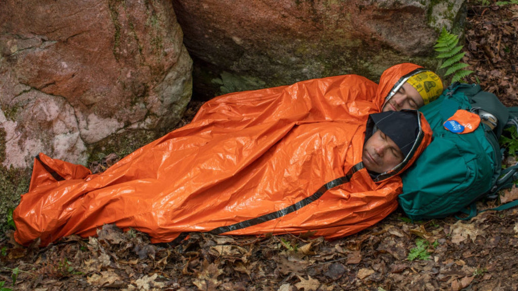 Two people in Emergency Bivvy XL