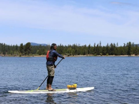 Man stand up paddleboarding