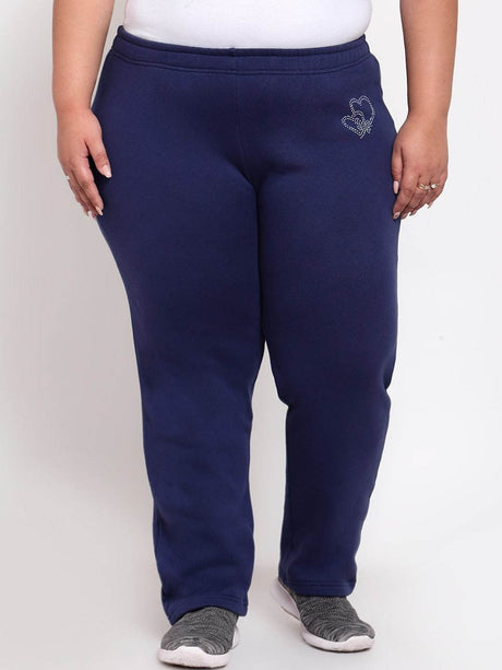 Blue Check Stretchable Plus Size Cotton Pant
