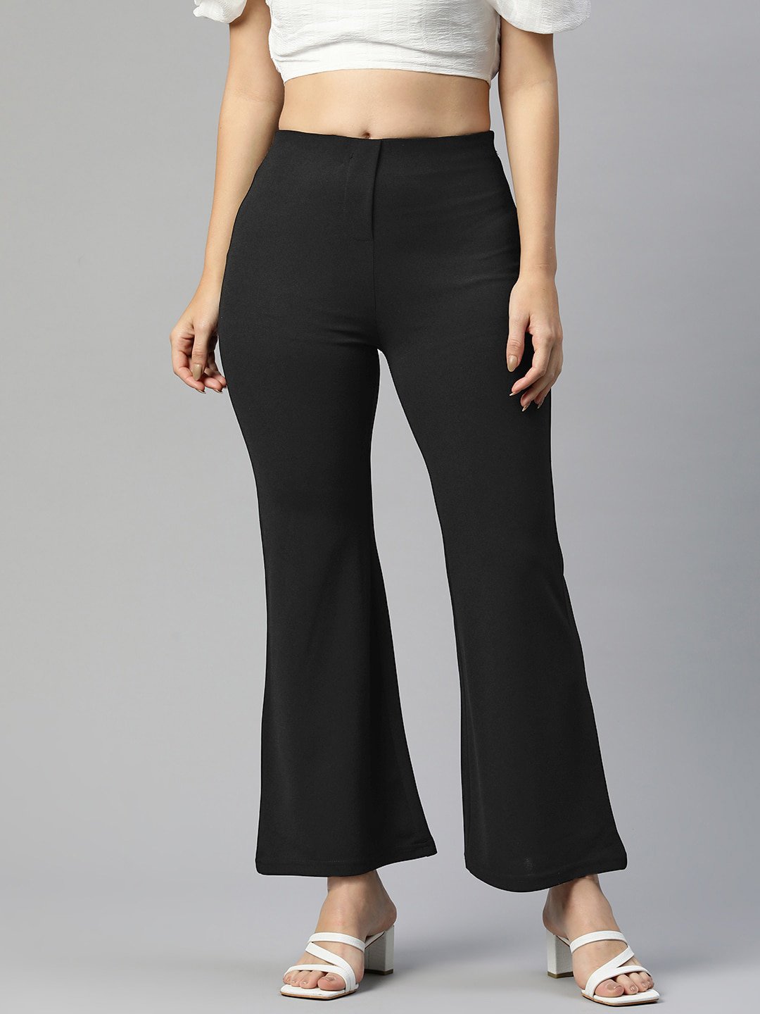 ZW COLLECTION FLARED TROUSERS WITH POCKETS - Black | ZARA India