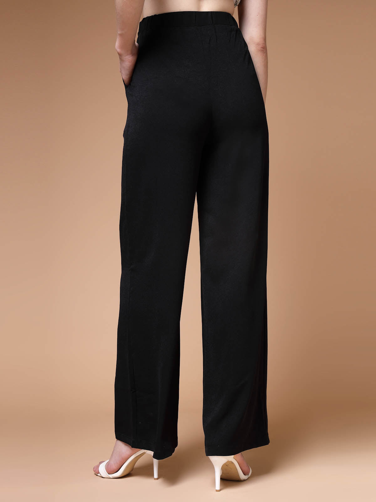 Buy CRIMSOUNE CLUB Womens Pink Striped Parallel Trousers | Shoppers Stop