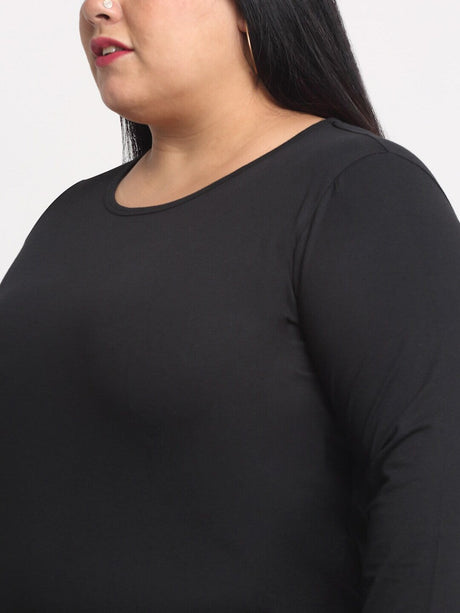 Black Womens Plus Size Long Sleeve Cotton Shirt