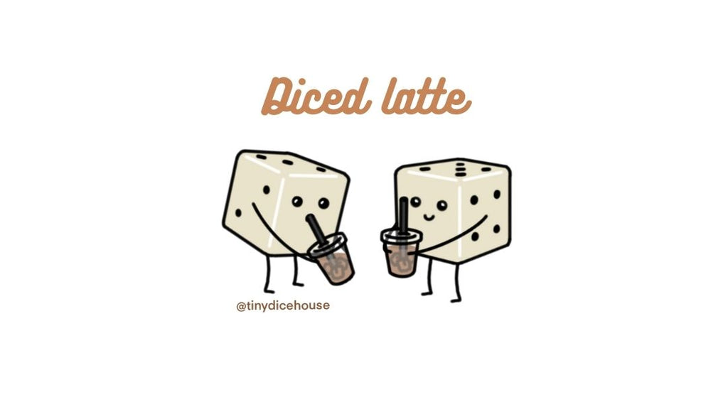 Cute Dice Puns Diced Latte