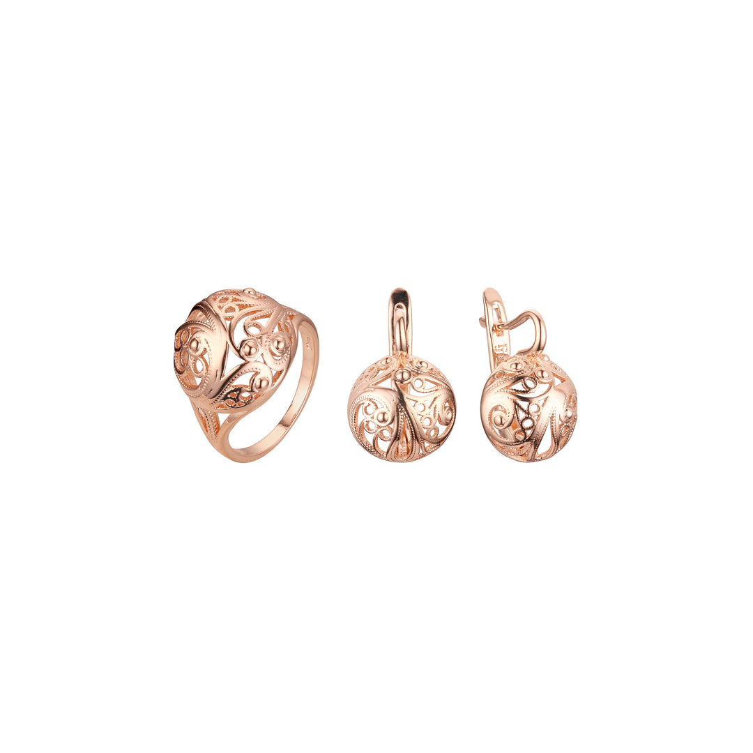 Conjunto de joyas de anillos de oro rosa FJ Fallon Jewelry
