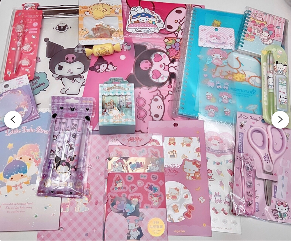 Deluxe Sanrio Mystery Box, Kuromi Stationery Set, My Melody Gift