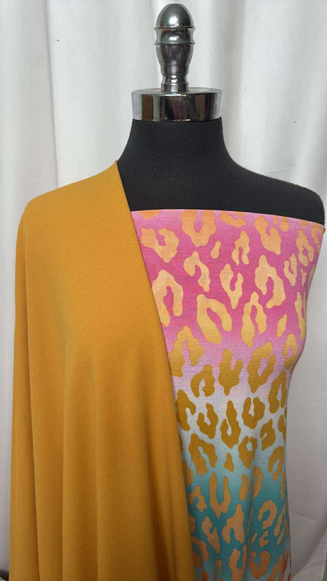 MUSTARD/OMBRE LEOPARD BUNDLE : 2YD Mustard Crepe Scuba & 2YD Ombre Leopard Bulgari : A26939