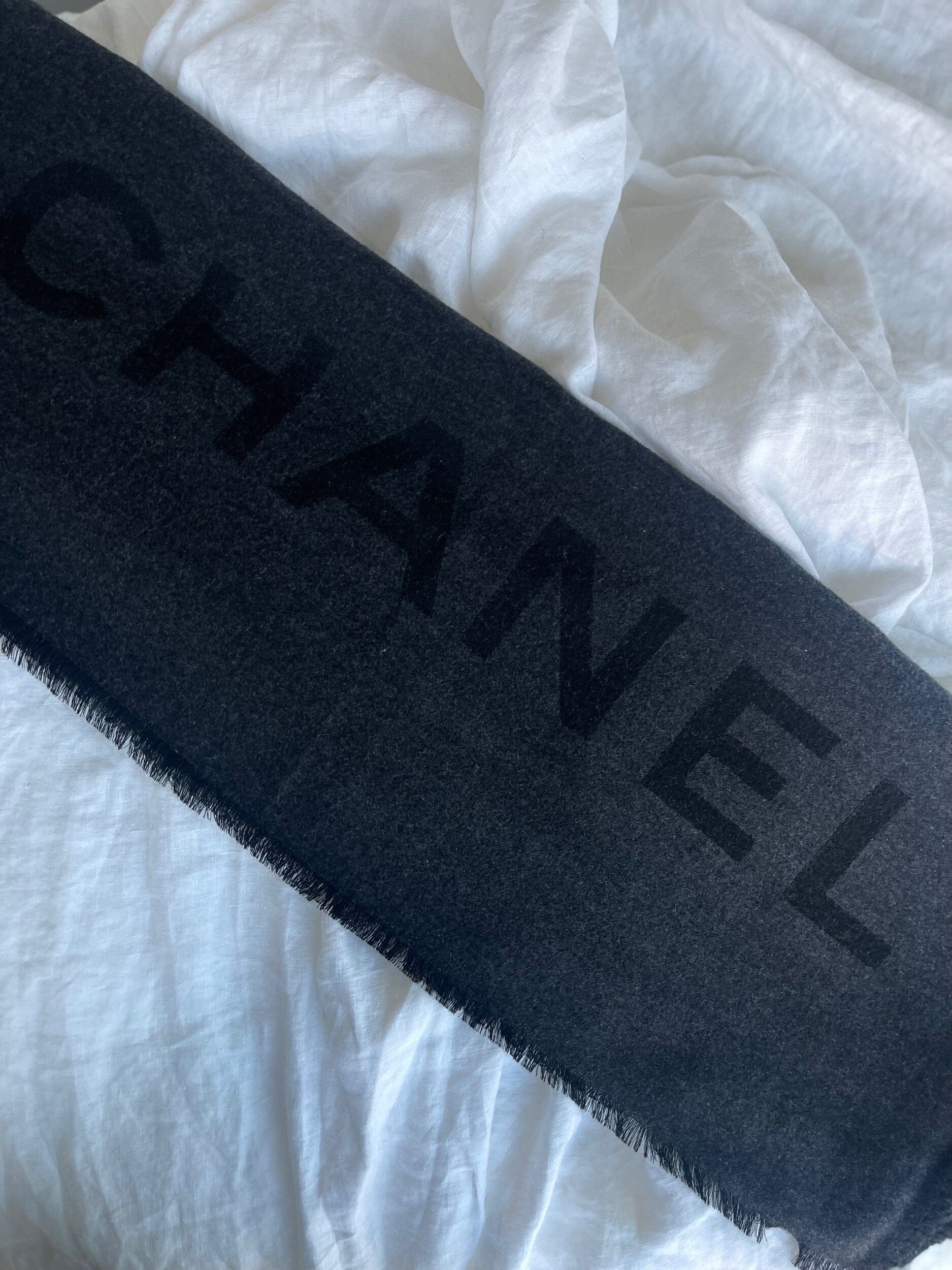 image of Chanel Cashmere Scarf - Black