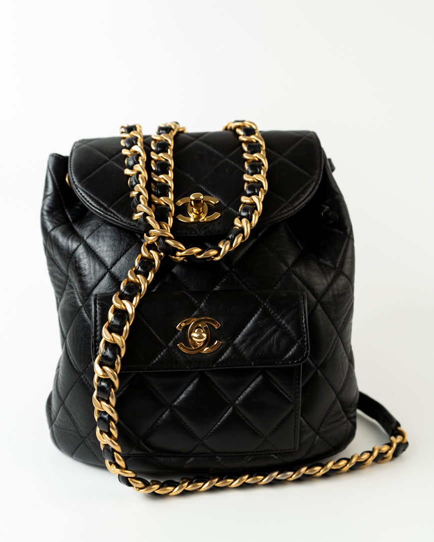 Chanel Black Vintage Backpack - Gem