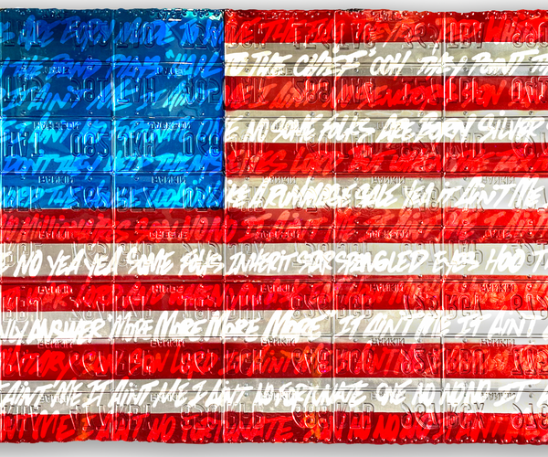 Fortunate Flag Metallic Giclee Print fra Risk – Sprayed Paint Art Collection