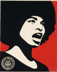 Shepard Fairey- OBEY Untitled Angela Davis Silkscreen Print 2005 Signed Numbered