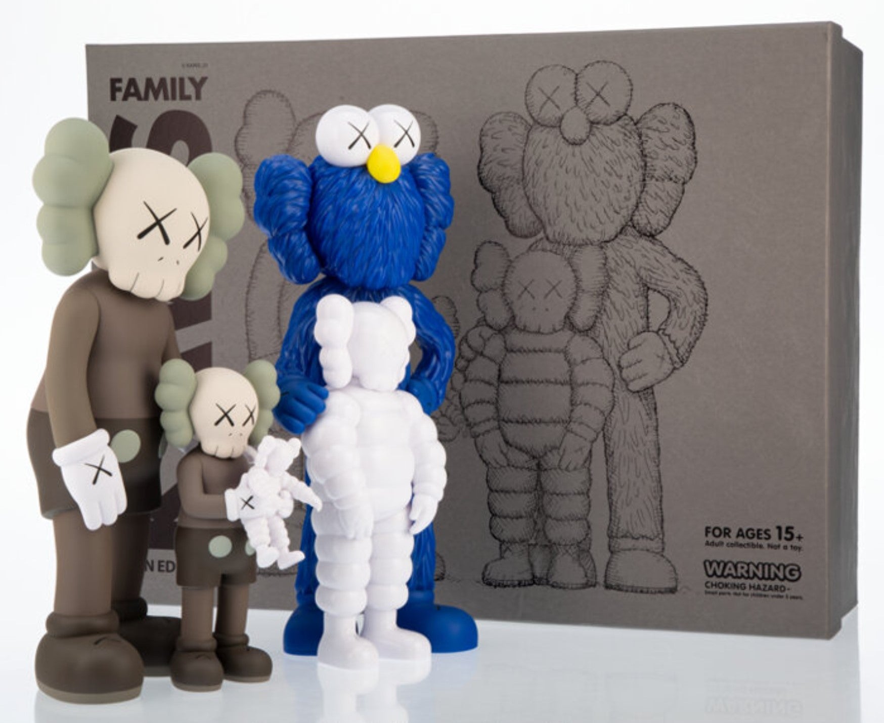 即日発送 KAWS FAMILY BROWN/BLUE/WHITE-