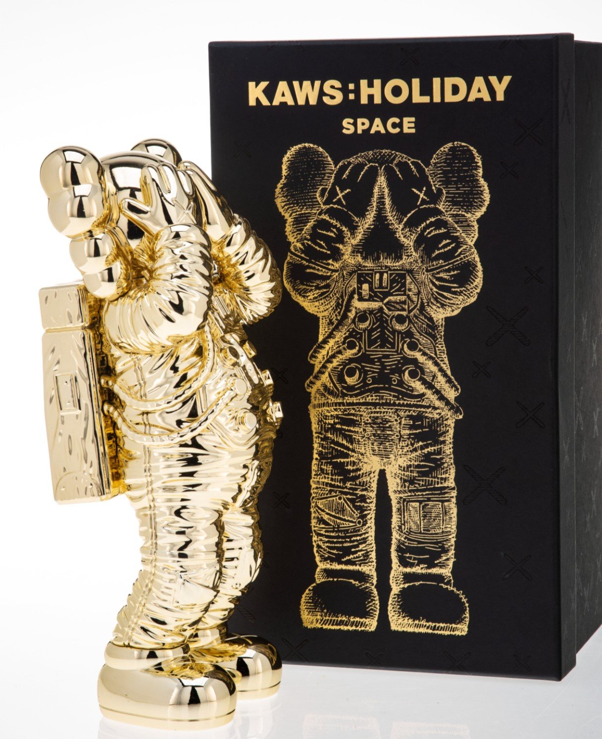 Holiday Space- Gold Fine Art Toy by Kaws- Brian Donnelly – Sprayed