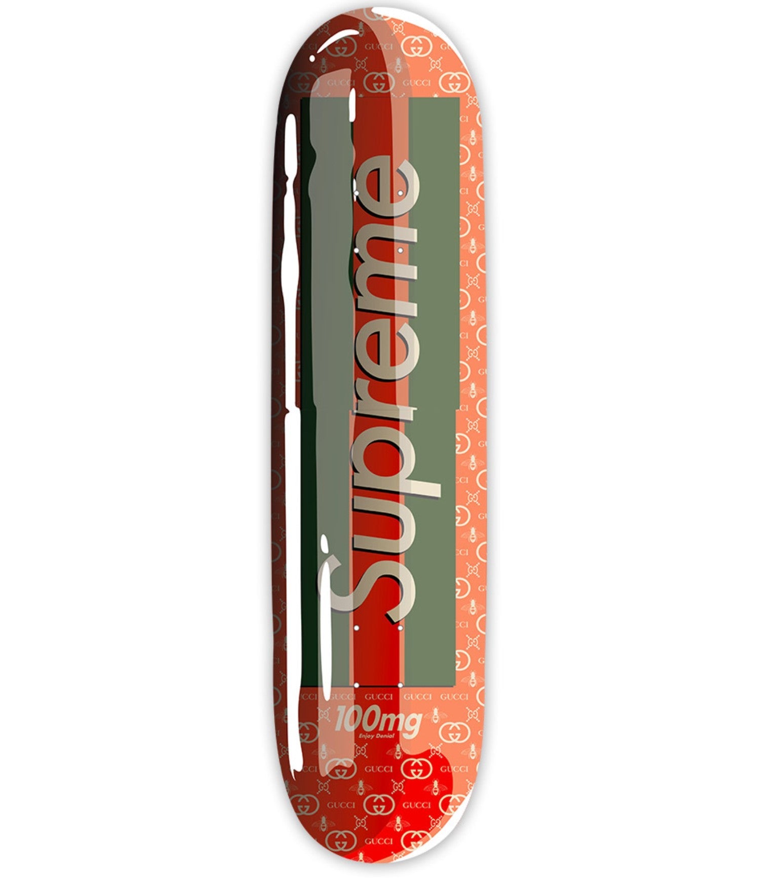 trekant oxiderer efterår Supreme Gucci Smashup Pill Inverse Skateboard Deck by Denial- Daniel B –  Sprayed Paint Art Collection