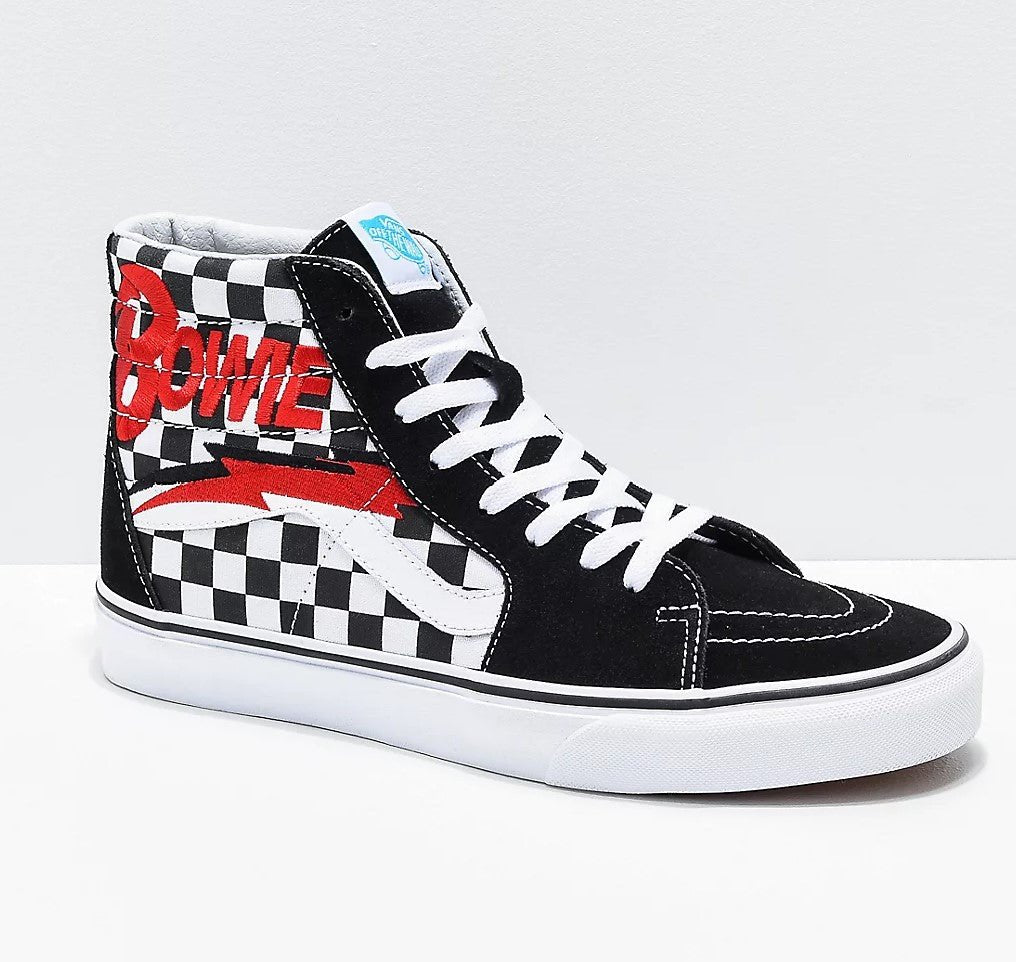 Vans x David Bowie Sk8-Hi Check Black &amp; White- Size 12 Shoe&gt; Rare Skateboard Sneaker Art Collection
