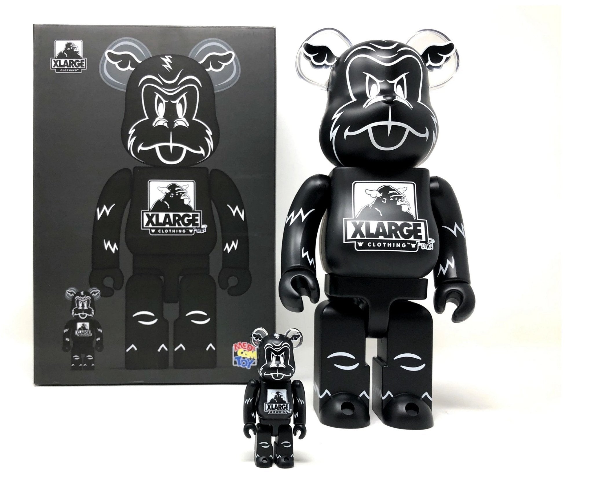 XLARGE x D*Face- Black 100% & 400% Be@rbrick Art Toy by D*Face- Dean  Stockton