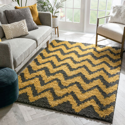 Gray & White Cotton Door mat Rug Indoor Outdoor - 2x3' Zig Zag